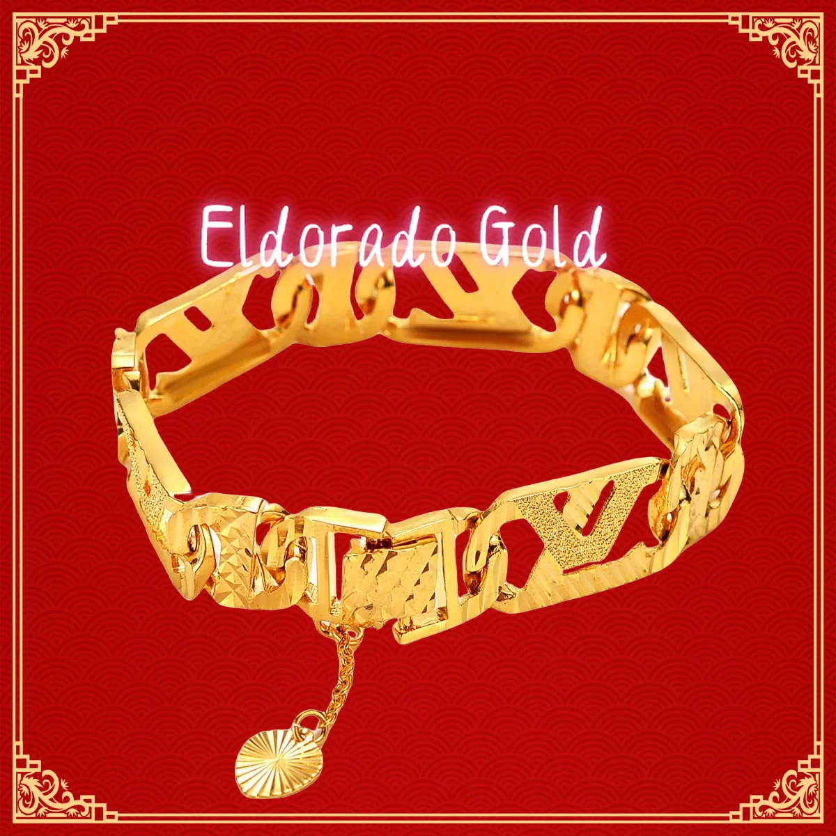 

Noble AU999 gold bracelet mens wide version fashionable personality 24K pure gold jewelry wrist chain real gold watch chainValen