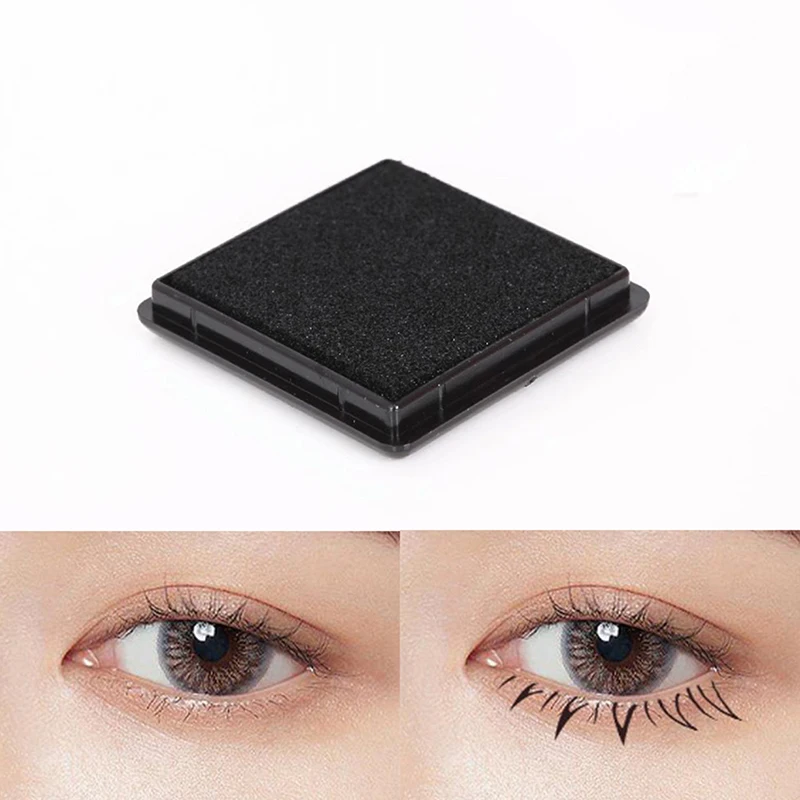 Black Lower Eyelash Stamps Inkpad Washable Beginner False Eyelash Eye Makeup Tool Soft Sponge Inkpad For Lower Eyelash Extension