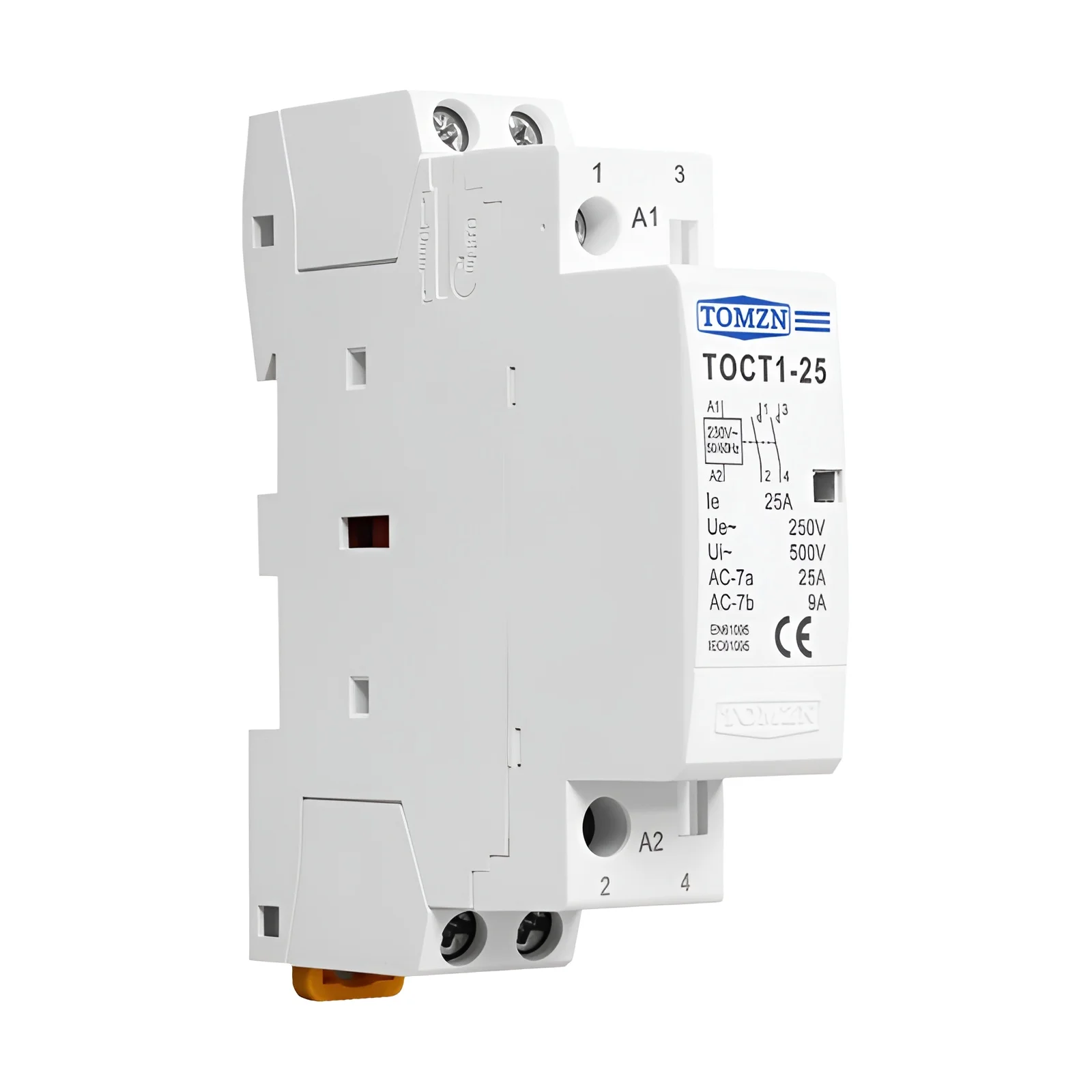 TOCT1 2P 25A 110V/230V 50/60Hz Contator modular AC doméstico em trilho Din 2NO