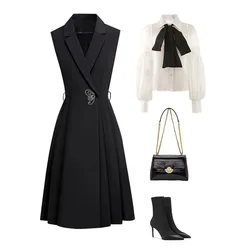 Dress Vest Female New Spring And Autumn 2025 Medium To Long Slim Blazer Vest Sleeveless High Fashion Professional Coat