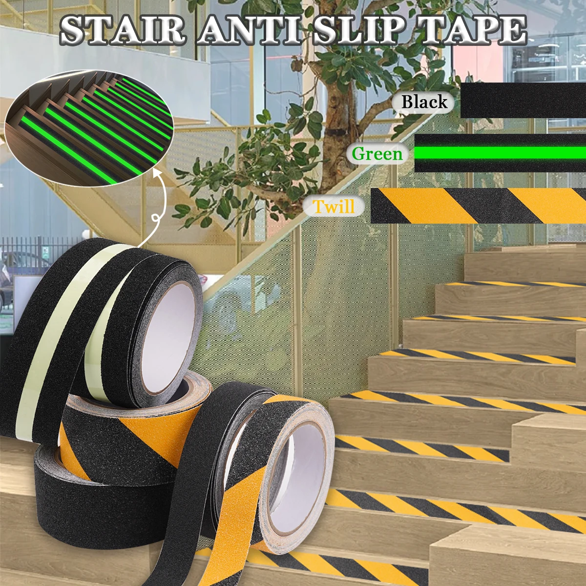 Anti Slip Grip Tape Heavy Duty Anti Slip Tape for Stairs Outdoor Indoor Waterproof Non-Slip Traction Grip Tape to Tub Step Boat
