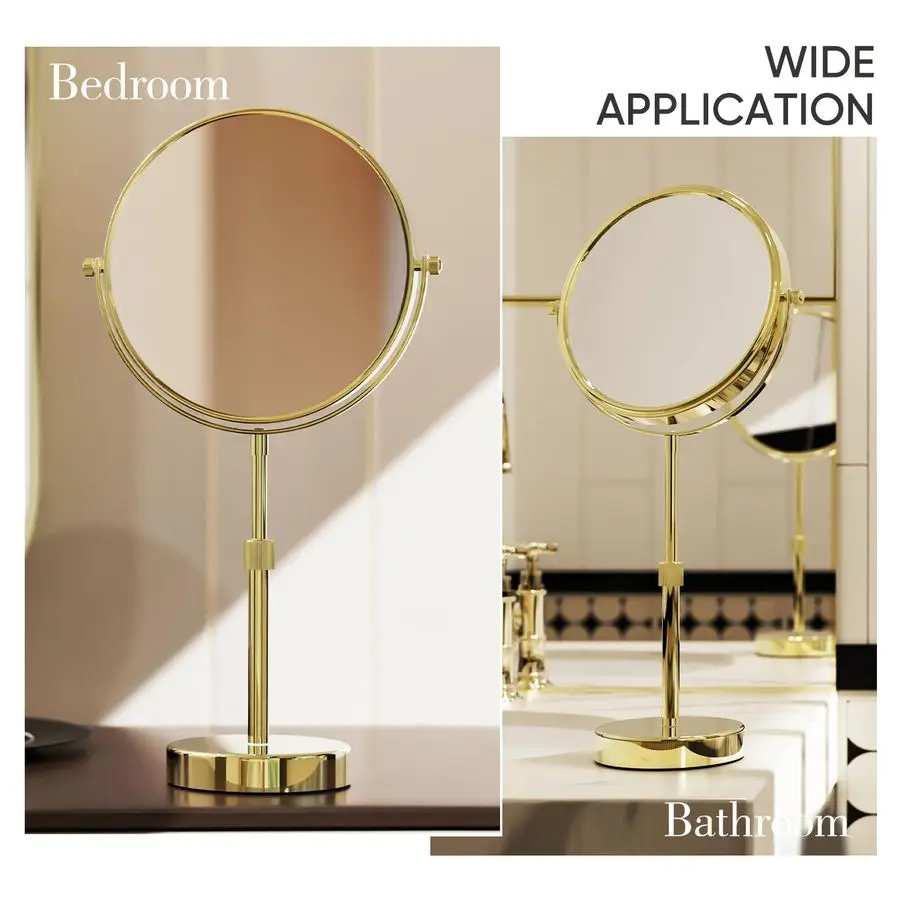 Height Adjustable 1519 Tall Table Mirror, 1X 10X Magnifying Mirror Double Sided for MakeupampShaving, Desk Vanity Mirror Tableto