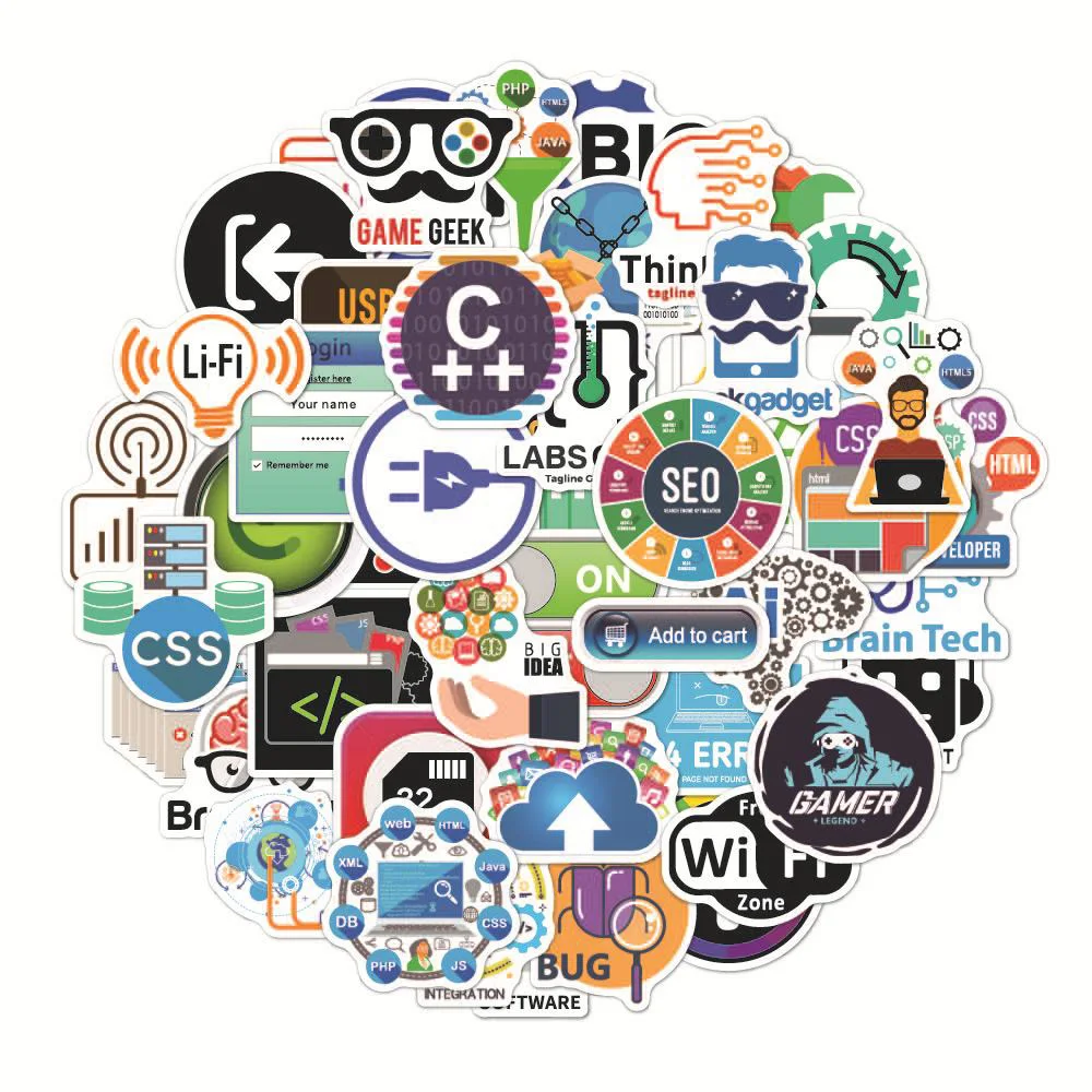 

10/30/50pcs Programming Graffiti Stickers Funny Internet Programmer Decals DIY Laptop Phone Notebook Cartoon Waterproof Sticker