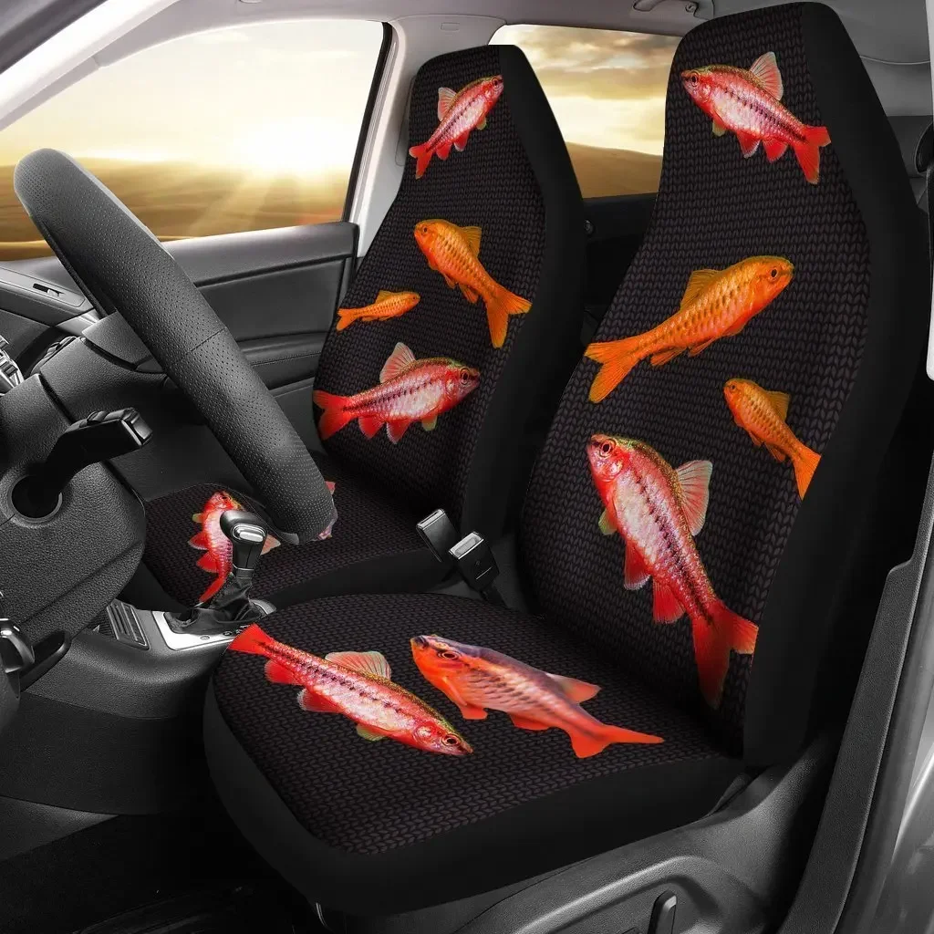 Cherry Barb Fish Print Car Seat Covers Set 2 Pc, Car Accessories Seat Cover