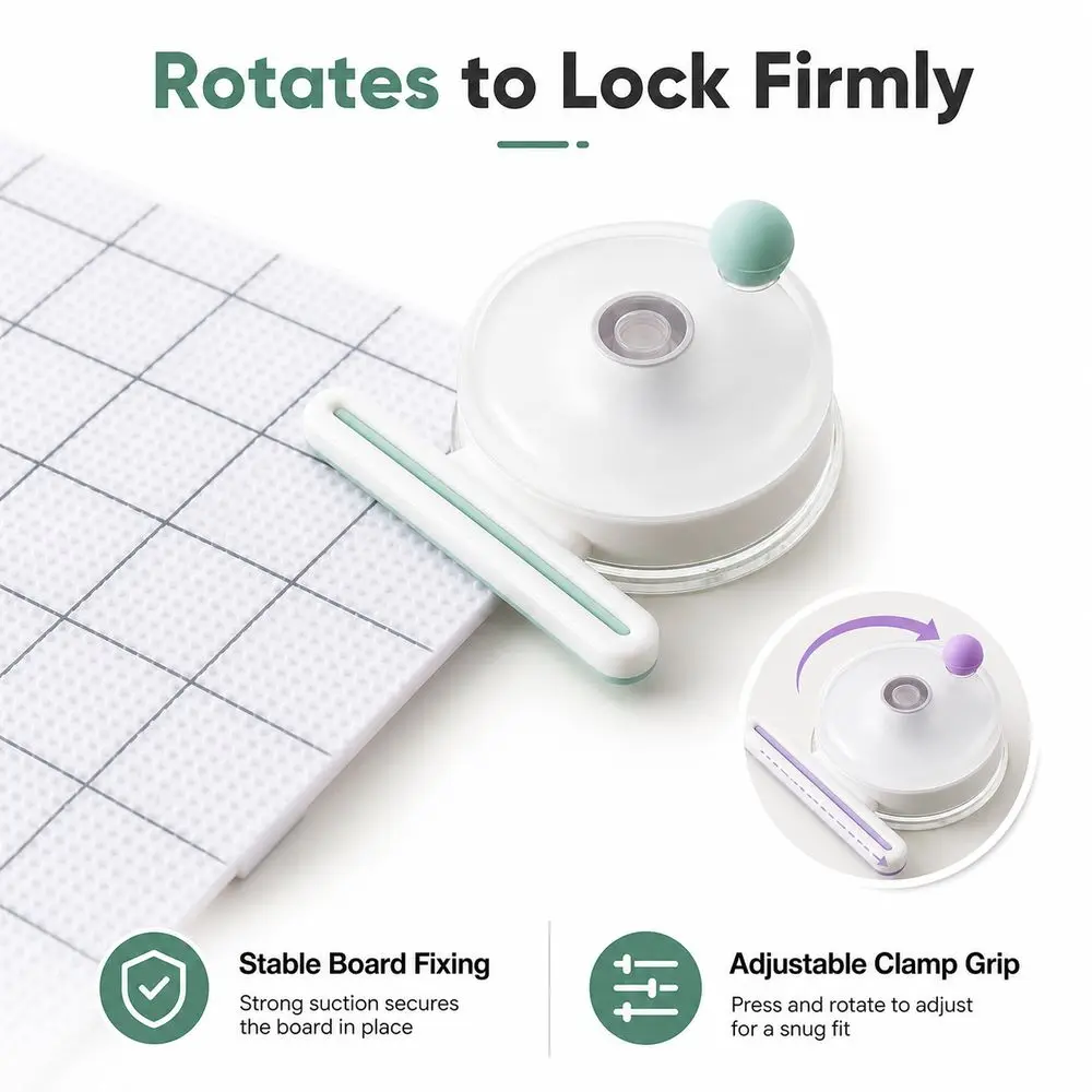 Rotating Perler Beads Board Fastener Suction Cup Anti Slip Strip Pegboard Fastener Adjustable Press Plate Pegboard Clamp