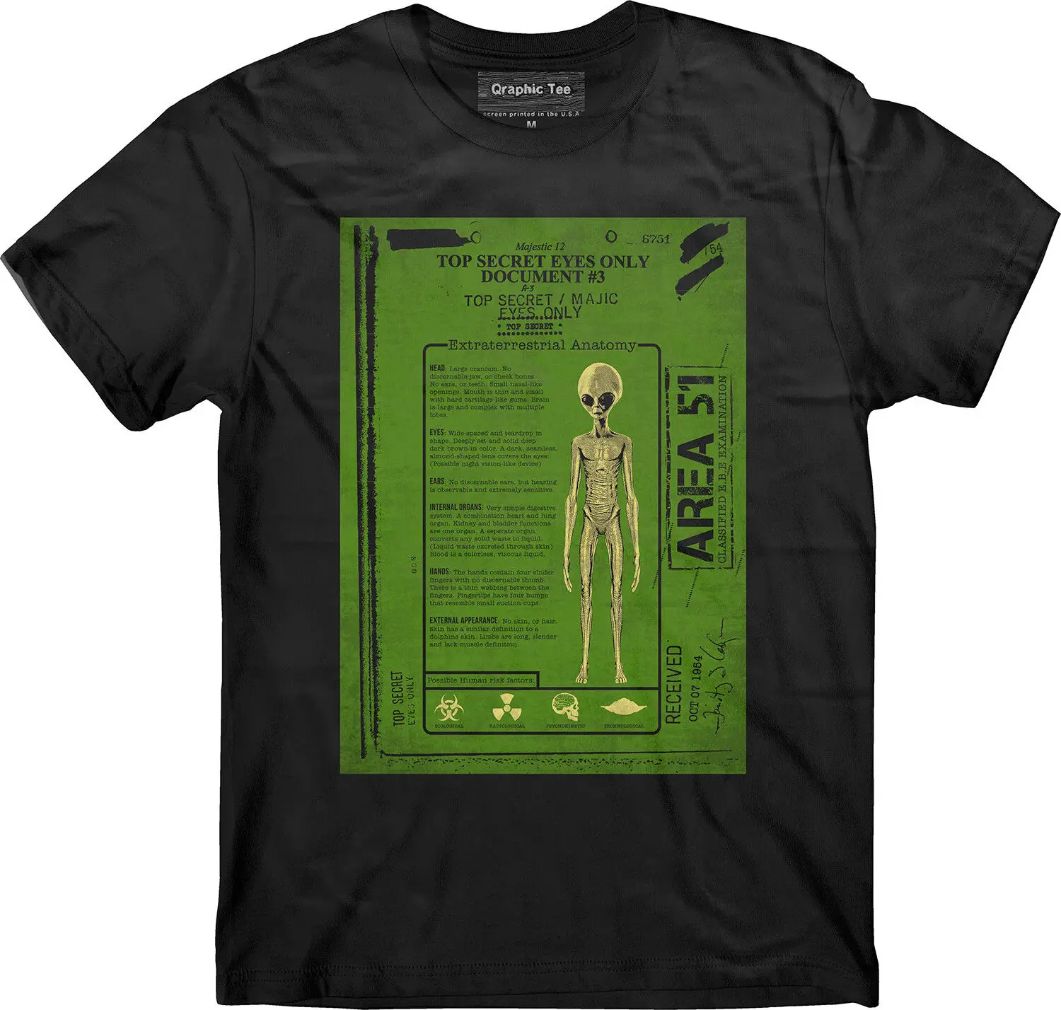 Area 51 t-shirt, Alien Anatomy t-shirt, Property of Area 51, Nevada, Alien, UFO