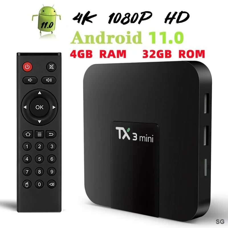 Original Tanix TX3 mini Android 11.0 H313S Quad Core 4G WiFi TV Box Smart 2GB 16GB 4K HD Media player 3D TX6 TV BOX 1G8G top box