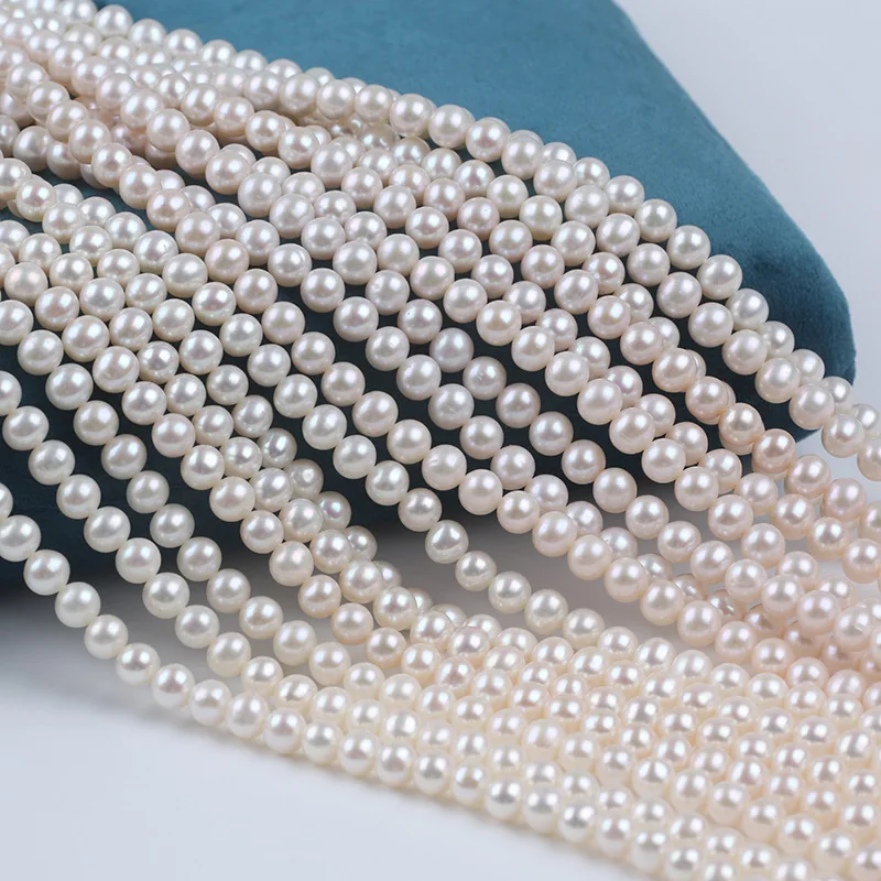 

6-6.5mmAAAA Fine Beautiful White Natural Freshwater Pearl Round Loose Bead Jewelry Make DIY Necklace Bracelet Women Wedding Gift