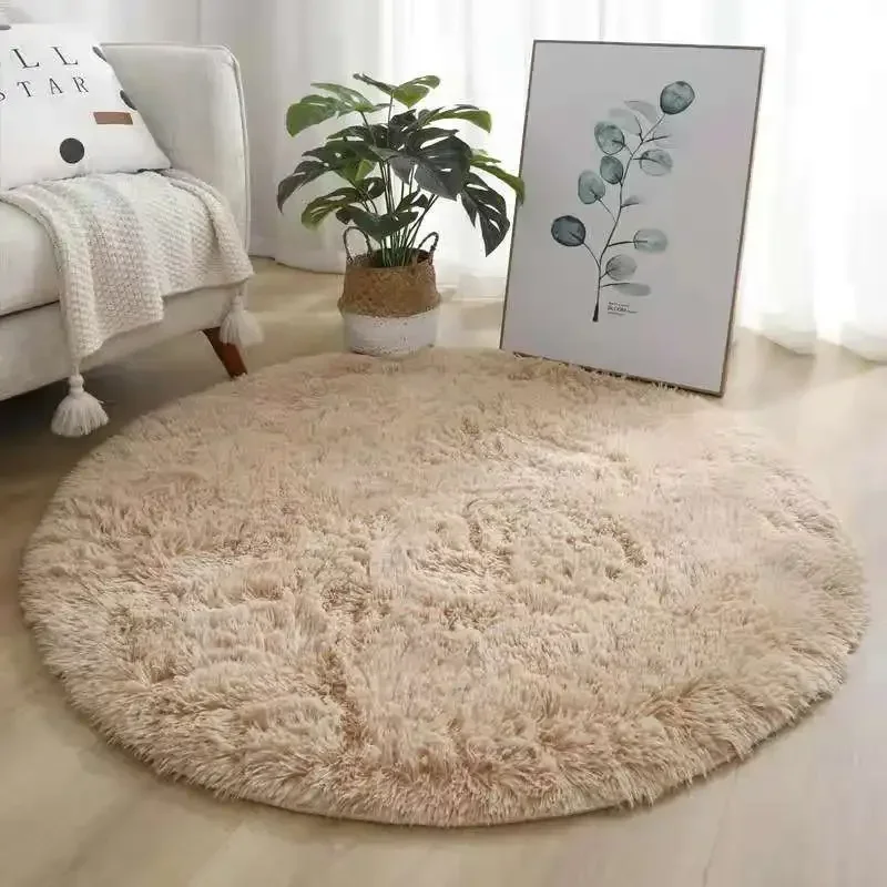 

Fluffy Round Rugs For Girls Bedroom Soft Shaggy White Carpet In The Living Room Bedside Rugs Pink Home Decor Hairy Baby Play Mat