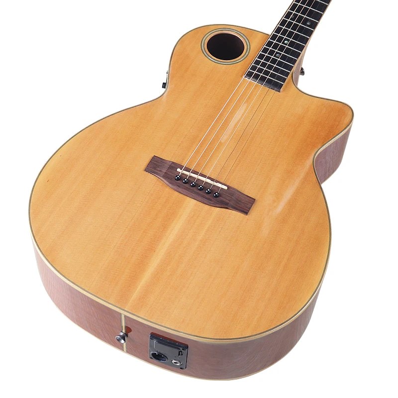 Stock 40 Inch  6 Strings Acoustic Guitar Solid Wood Top Folk Guitar Good Handicraft With Flaw