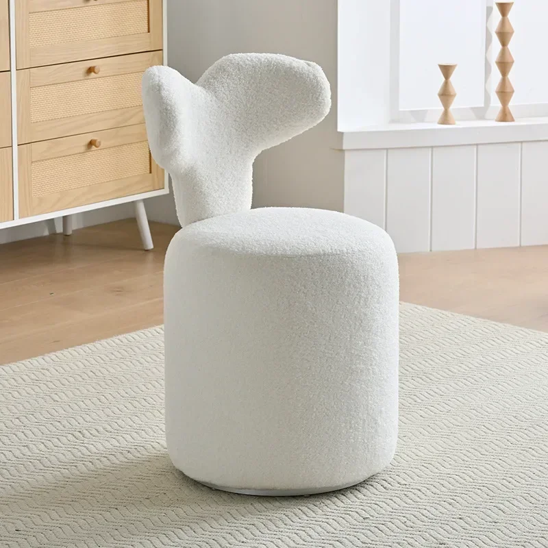 Girls' bedroom dresser chair, simple manicure makeup chair, cream wind stool