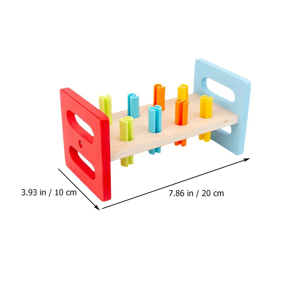 1 Set Kids Wooden Hammering Game Educational Pounding Plaything Hand-Eye Coordination Training Interactive Knocking