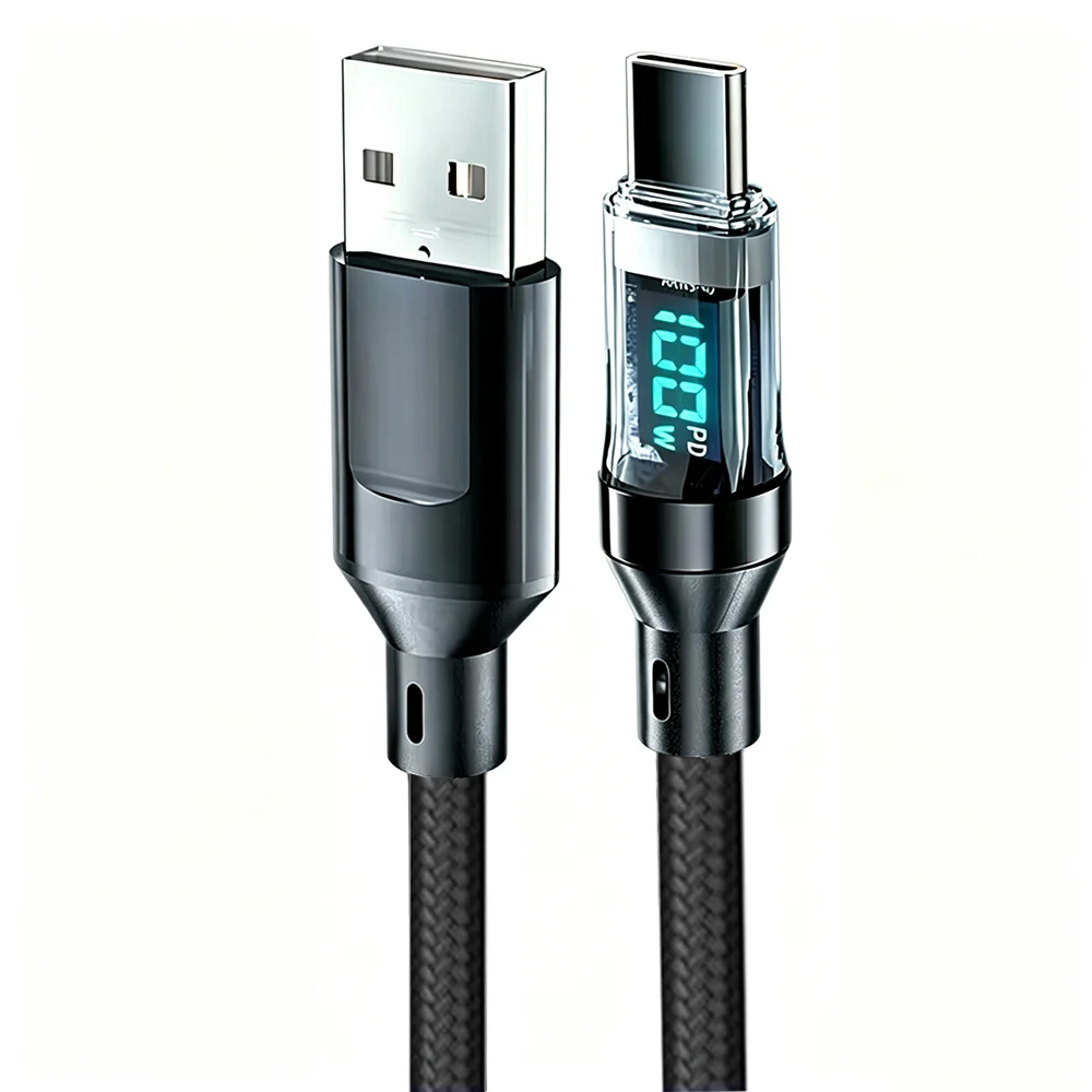 NNBILI USB-auf-Typ-C-Kabel, 120 W, schnelles Ladekabel, USB-Typ-C-auf-USB-C-Displaykabel für Xiaomi POCO Huawei Macbook Honor, 1/2 m
