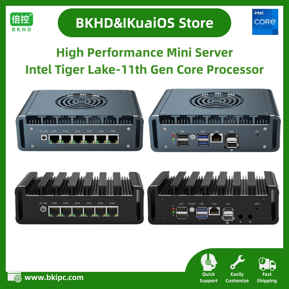 IKuaiOS Mini Network Appliance 6x2.5GbE Intel 11th Gen Compatible  Windows Pfsense Ubuntu ESXi PVE for Firewall Router Virtual