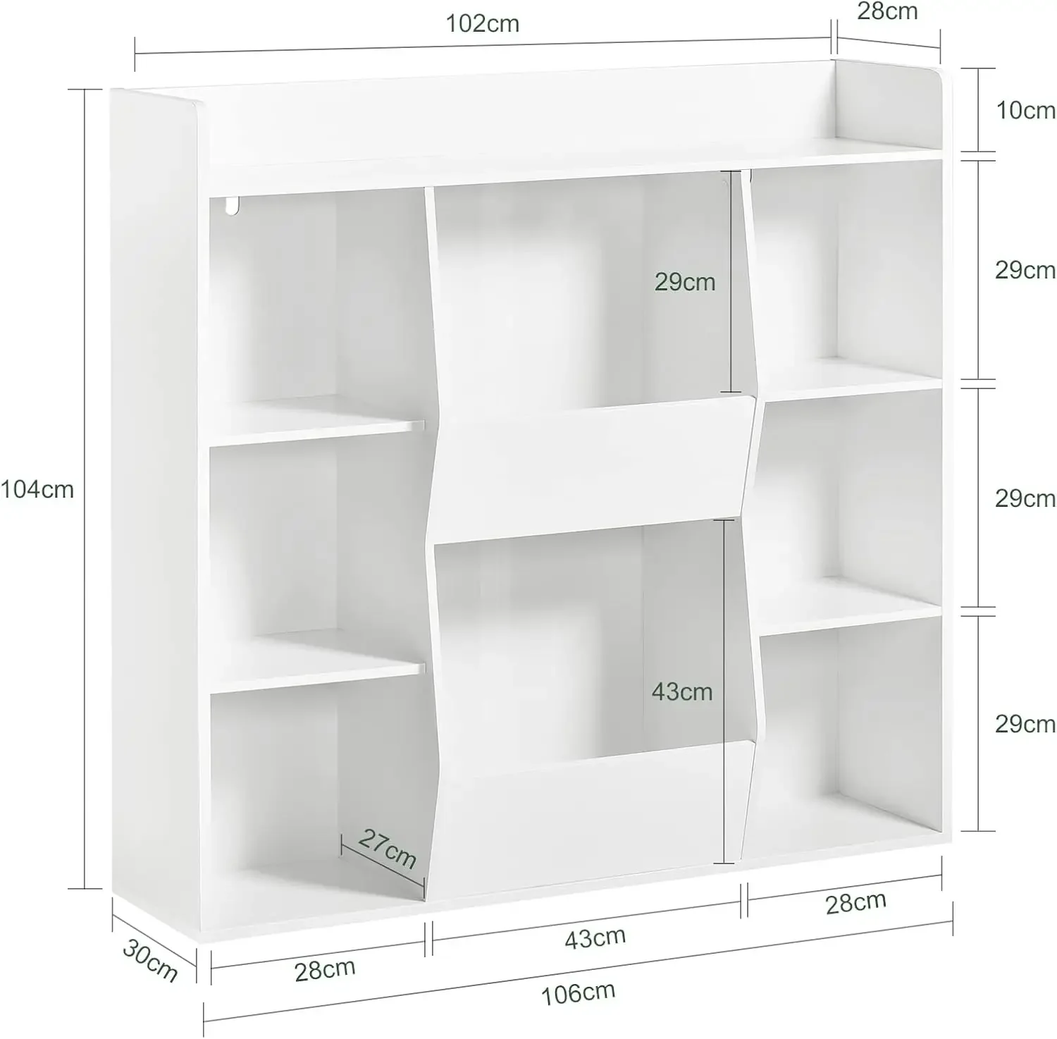 Kid's Bookshelf Children Bookcase with Toy Storage Organizer, Toddler Book Rack for Playroom, Book Holder for Nursery Classroom,