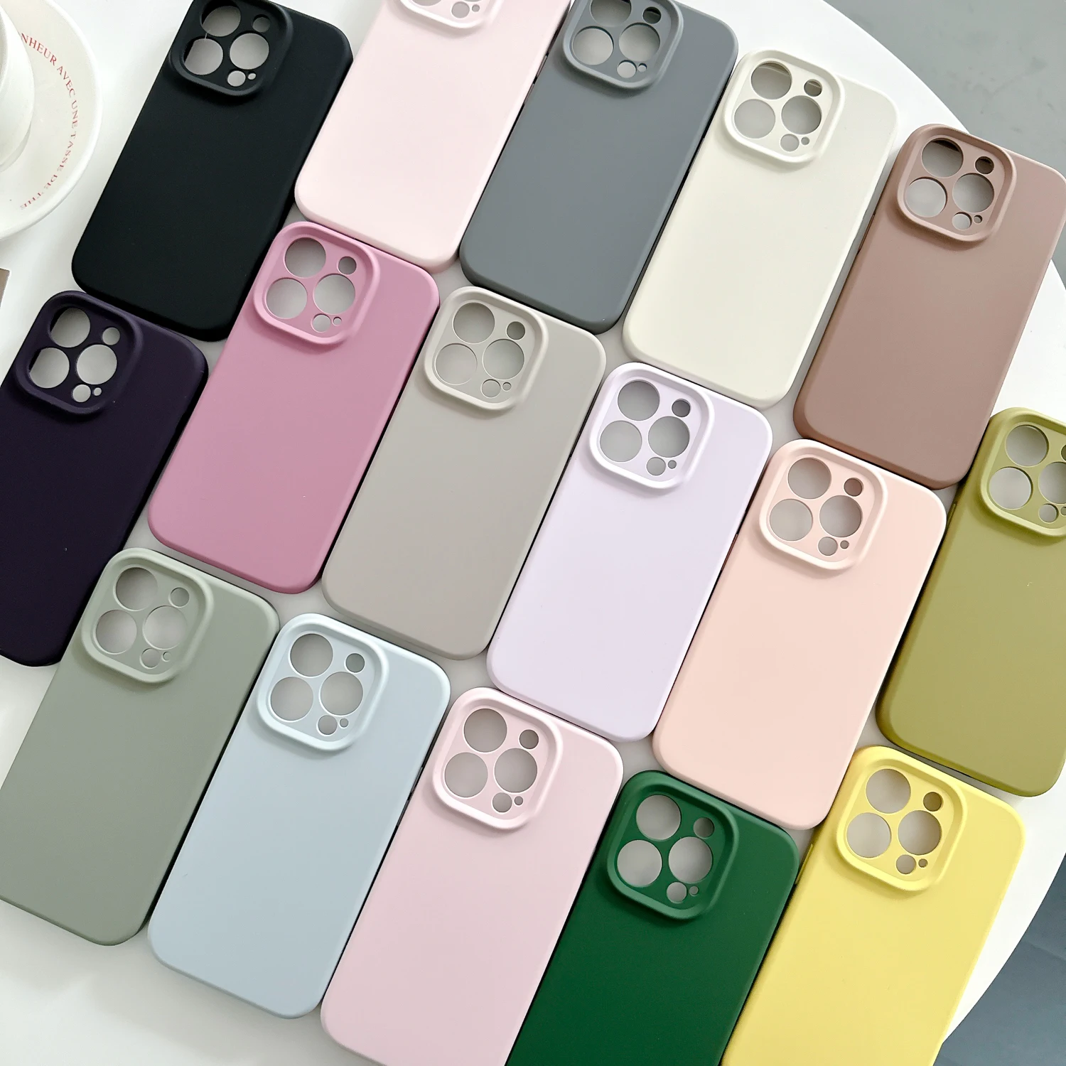 Luxury Microfiber Linning Liquid Silicone Case for iPhone 14 Pro Max 12 13 Pro 14 Plus Full Lens Protection Smooth Rubber Case image 6