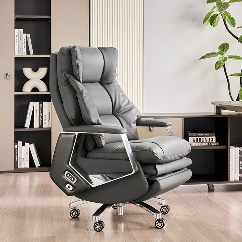 تقدم كراسي مكتب صالون غرفة النوم كرسي مكتب جلدي مع كراسي بذراعين للتدليك وأثاث صيني فريد من نوعه على شكل عرش تابوريتي #4