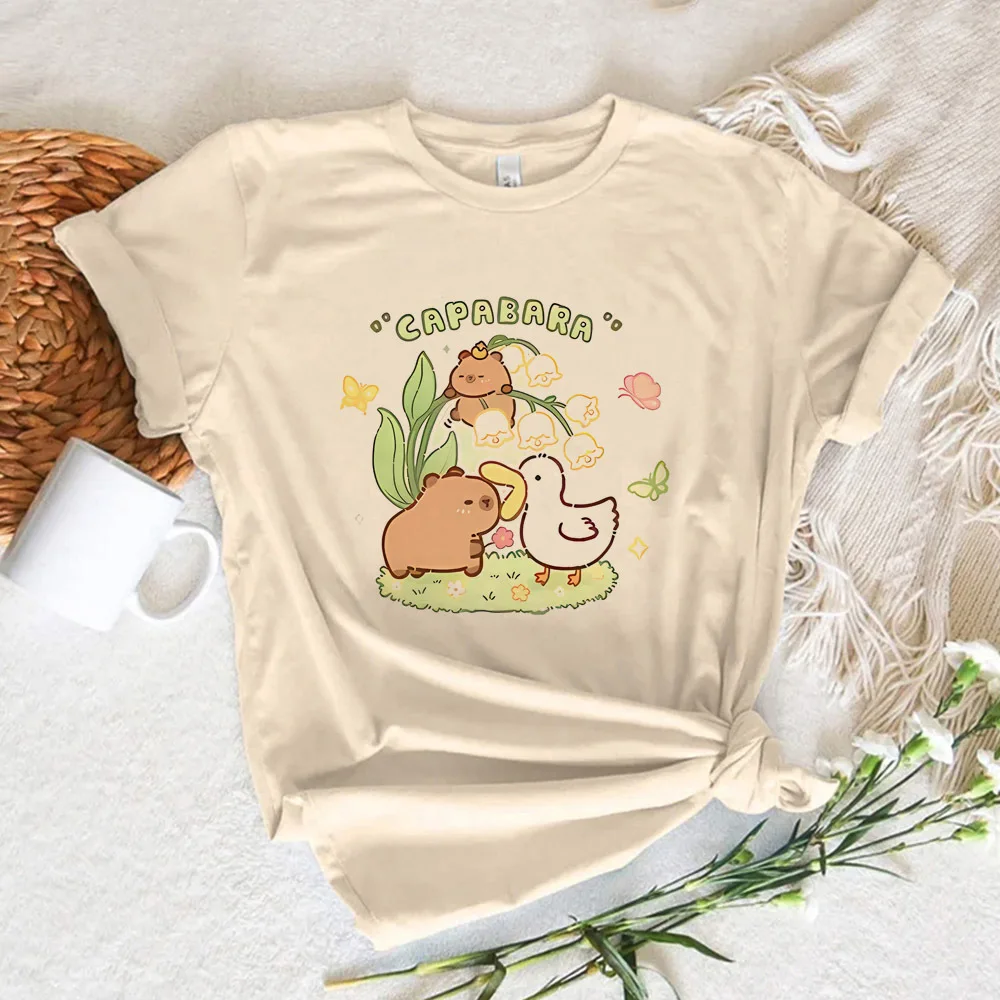 Capibara Capybara women 80s korean clothes Pop Culture Psychedelic Breathable t shirt Comfortable Classic women aesthetic