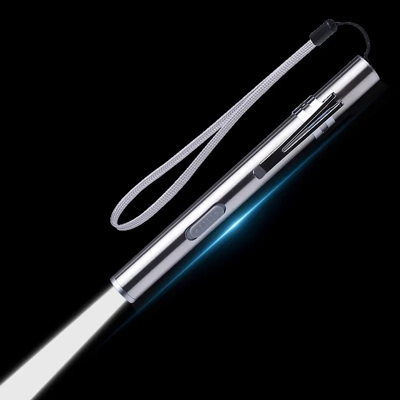 USB Rechargeable LED Flashlight High-quality Powerful Mini LED Torch XML Waterproof Design Pen Hanging With Metal Clip