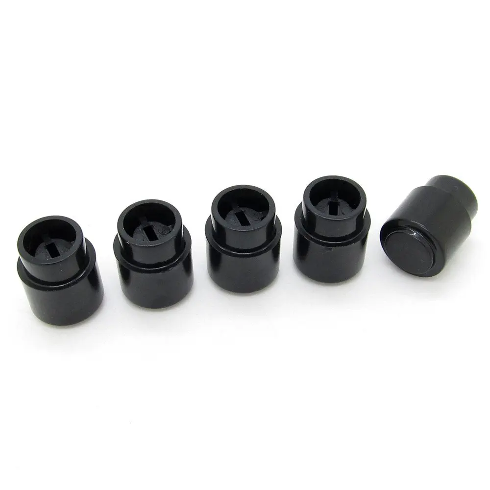 Guitar Toggle Switch Cap Tip Push On Top Hat Round Black Parts Pack Of 5