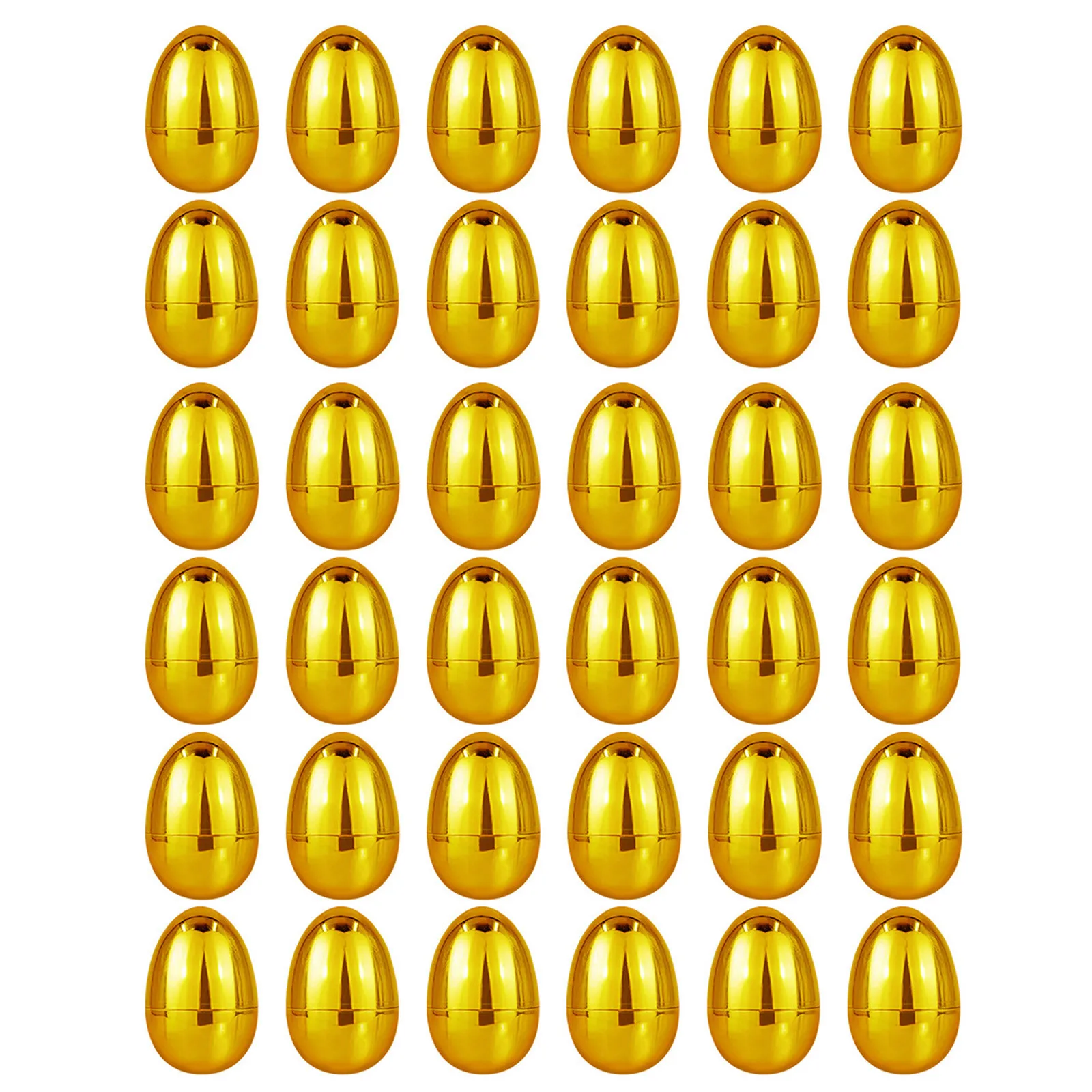 36 Pcs Golden Easter Eggs, 3.1 Inch Plastic Empty Easter Egg Decorating Kit Basket Stuffers, Party Yard Game Prizes Supplies