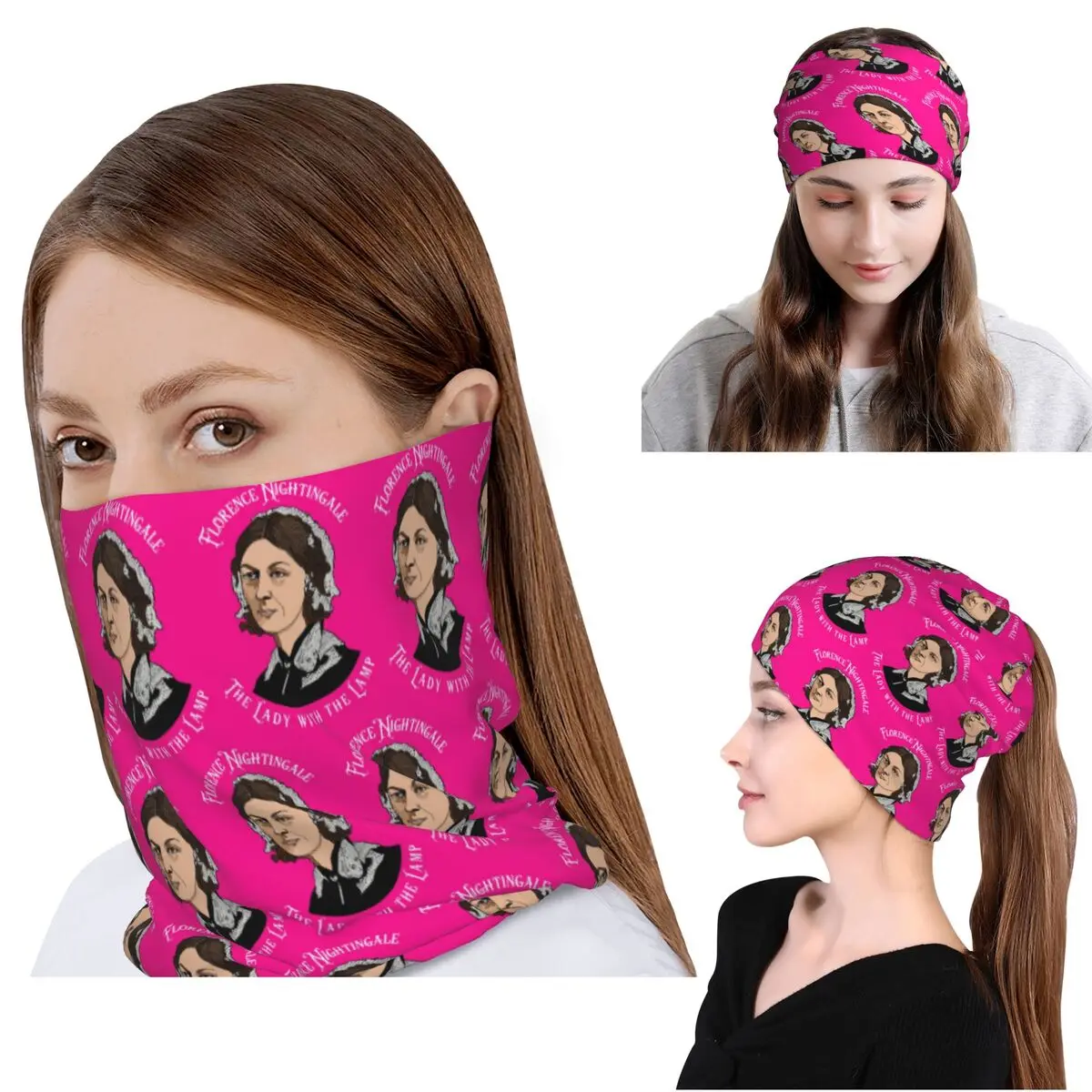 

Florence Nightingale Nursing Pie Chart Pioneer Bandana Neck Gaiter Wrap Scarf Face Mask Beanies Hat for Men Women Adult