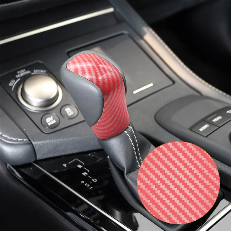 ABS คอมโพสิตคาร์บอนไฟเบอร์ Gear Head Shift Knob Handle สติกเกอร์อุปกรณ์เสริมรถยนต์สำหรับ Lexus NX NX200t NX300h 2015 2016 2017 2018