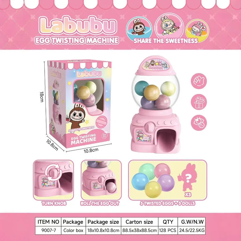 

Новая машина для скручивания яиц Labubu Kuromi, забавная капсула, игрушка для декомпрессии лотереи, скручивающее яйцо, экшн-фигурка, детский подарок, слепая коробка