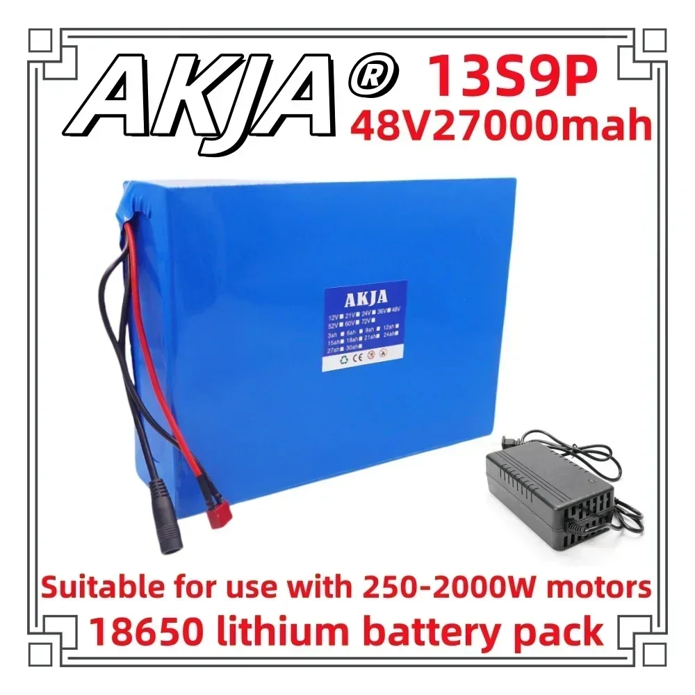 Air fast transportation 48V New Full Capacity Power 18650 Lithium Battery 27ah Lithium Battery Pack 13S9P Suitable for 250-2000W