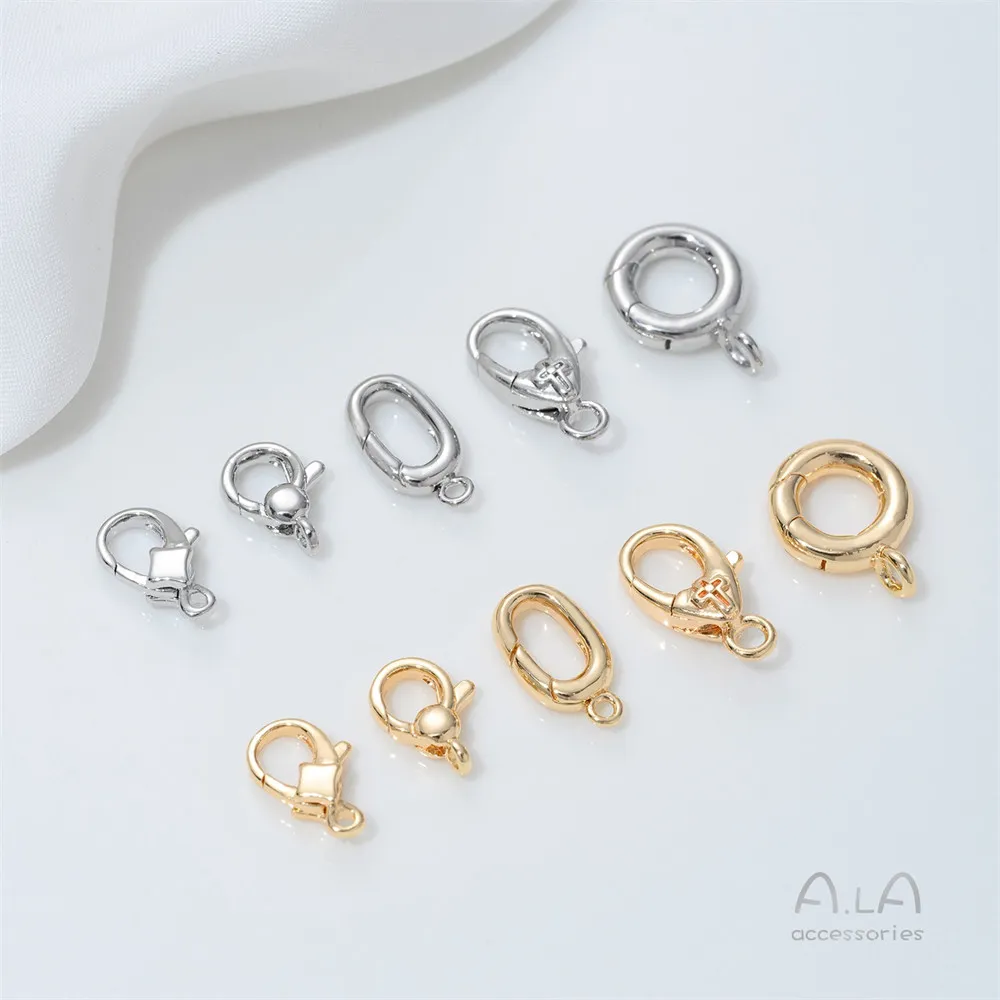 

K423 14K Gold-plated Bracelet Connection Clasp Diy Spring Clasp Accessories Lobster Clasp Handcrafted Beaded Jewelry Materials