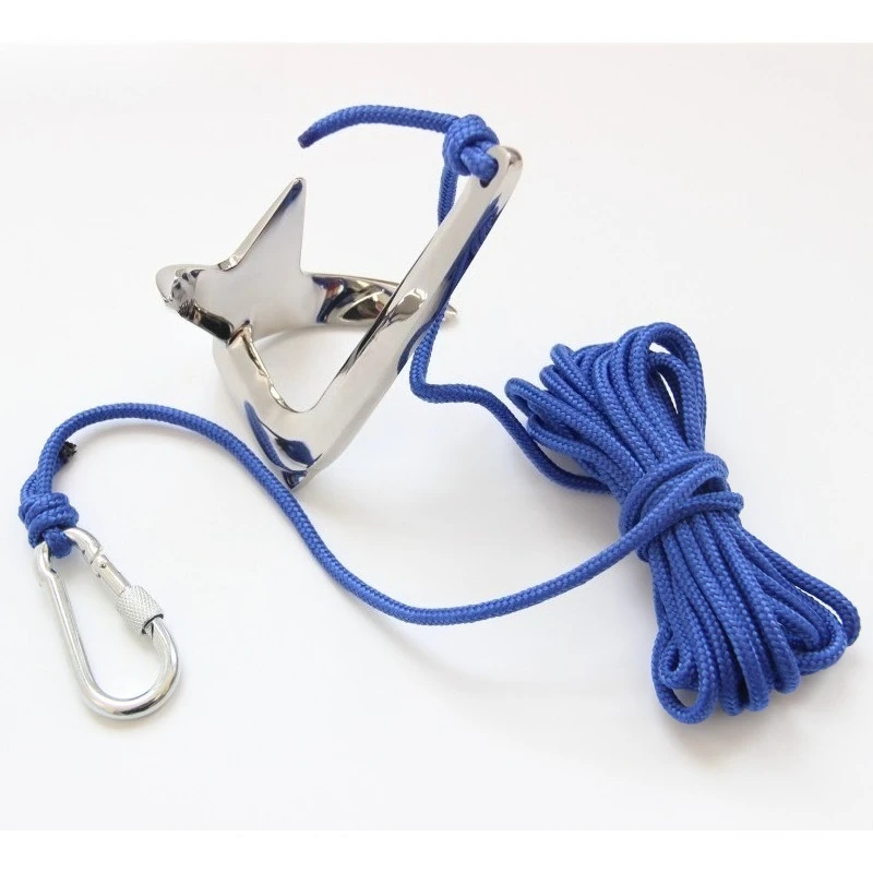 316 Stainless Steel Bruce Anchor Boat Anchor for Kayak Canoe Inflatable Boat Raft Dinghy