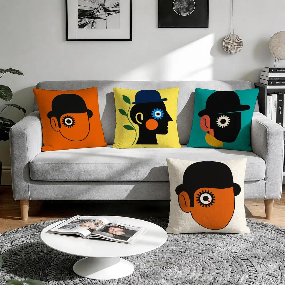 Minimalist Portraits Cushion Cover 1/4Pcs Linen Throw Pillow Covers Double-Side Print Sofa Couch Living Room Decor