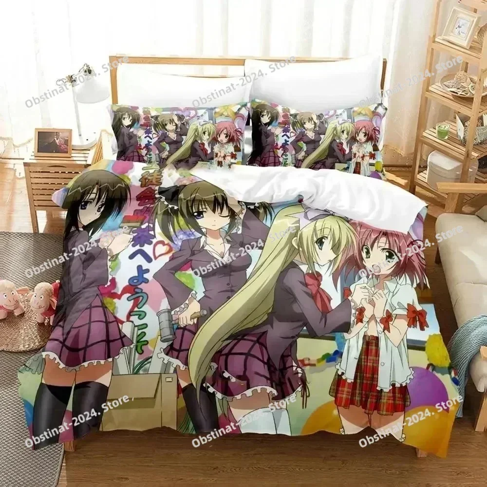 Student Councils Discretion Bedding Set Boys Girls Twin Queen Size Seitokai no Ichizon Duvet Cover Pillowcase Bed Boys Adult