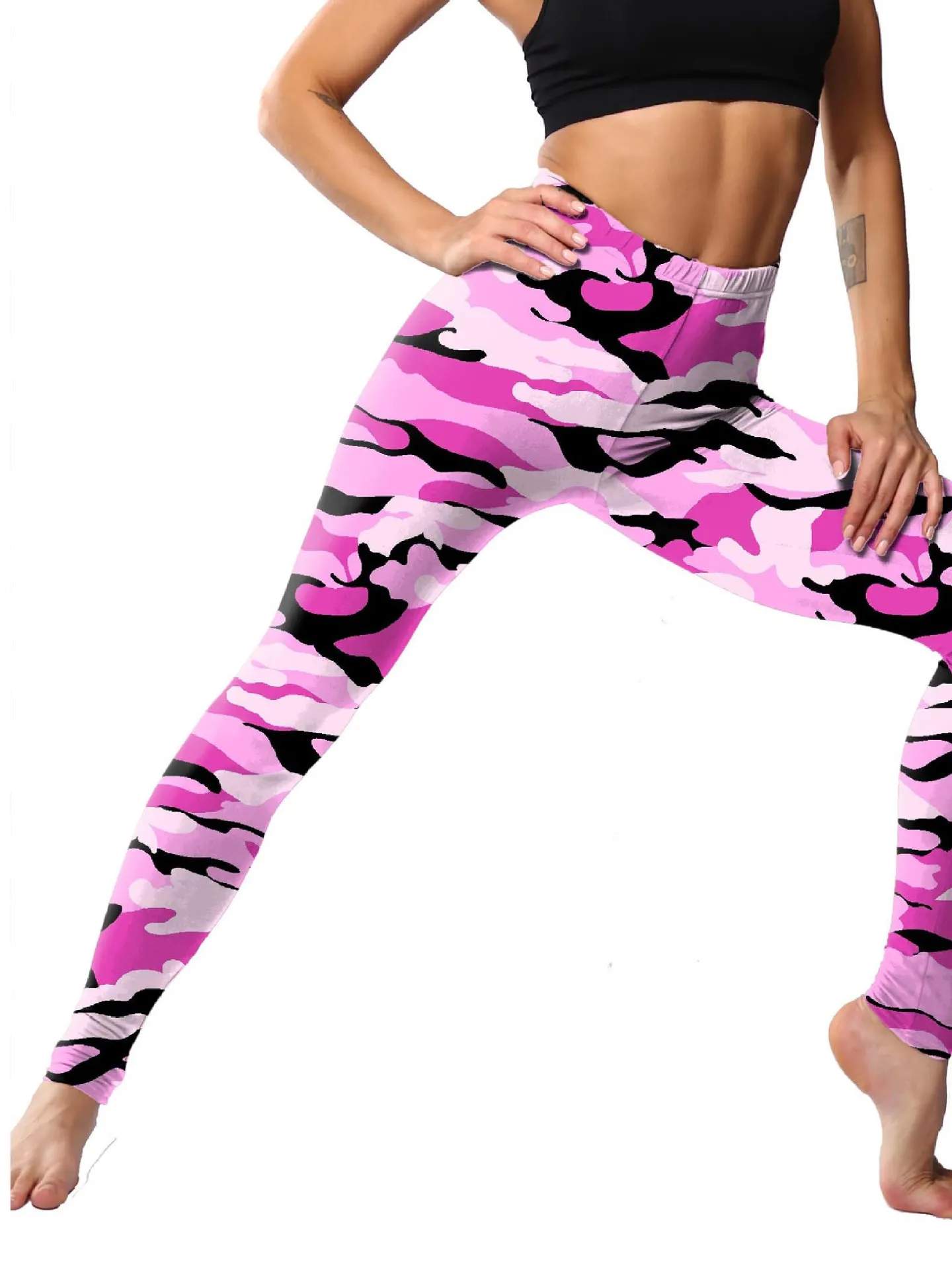 WI Yogahose Damen Neunteilige bedruckte Basisschichthose Dünne Milchseidenstoff Damen Faion Frühlings-Herbsthose