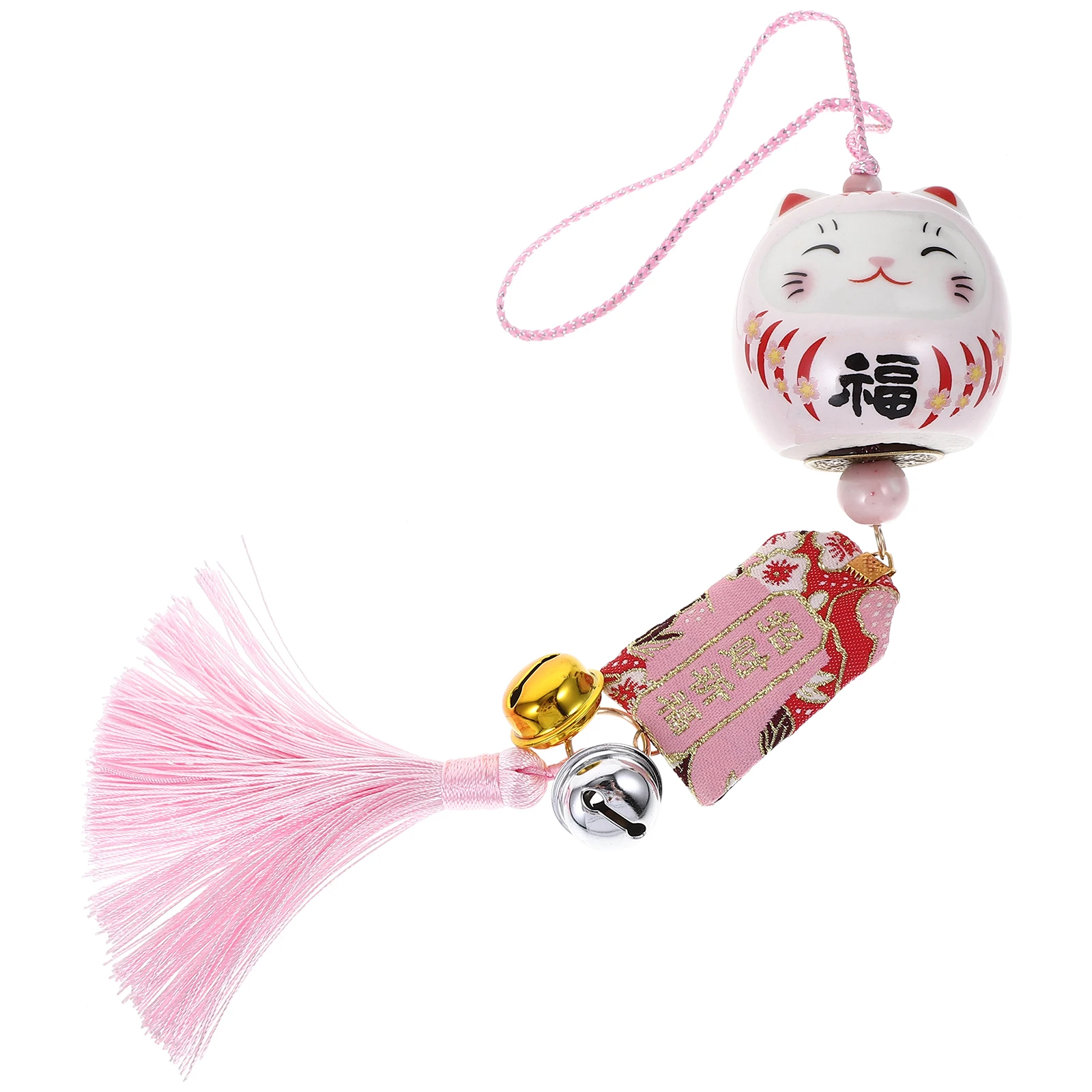 

Japanese Amulet Ceramic Cat Charm Lovely Gift for Friends Family Decor for Car Bookshelf Desk Bedroom Japanese Amulet