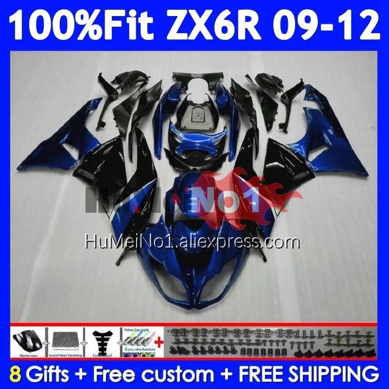 OEM Kit For KAWASAKI NINJA ZX636 ZX 6R 636 ZX600 208No.14 ZX-6R ZX6R Blue black 09 10 11 12 ZX-636 2009 2010 2011 2012 Fairing