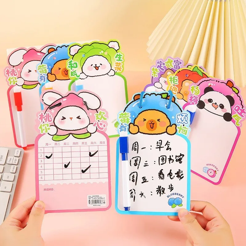 New Cartoon Double Sided Dry Erase Whiteboard With Marker Pen Cute Capybara Educational Toy Doodle Memo Board Gift