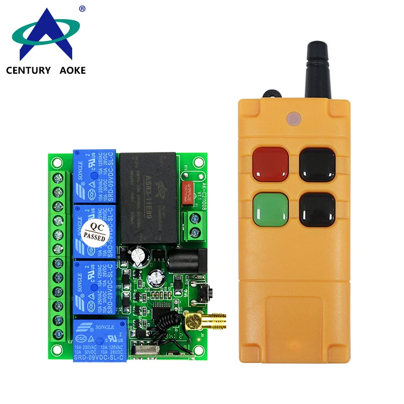 General DC12-36V Wireless 4 Channel Relay 433HMz RF Remote Control For Lighting Home security Garage Door Automation Curtain