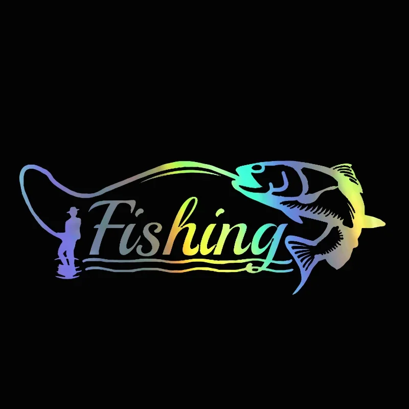 Personality Cartoon Go Fishing Car Stickers Waterproof Car Body Window Decal Sticker Reflective Outdoor Fishing Accessories