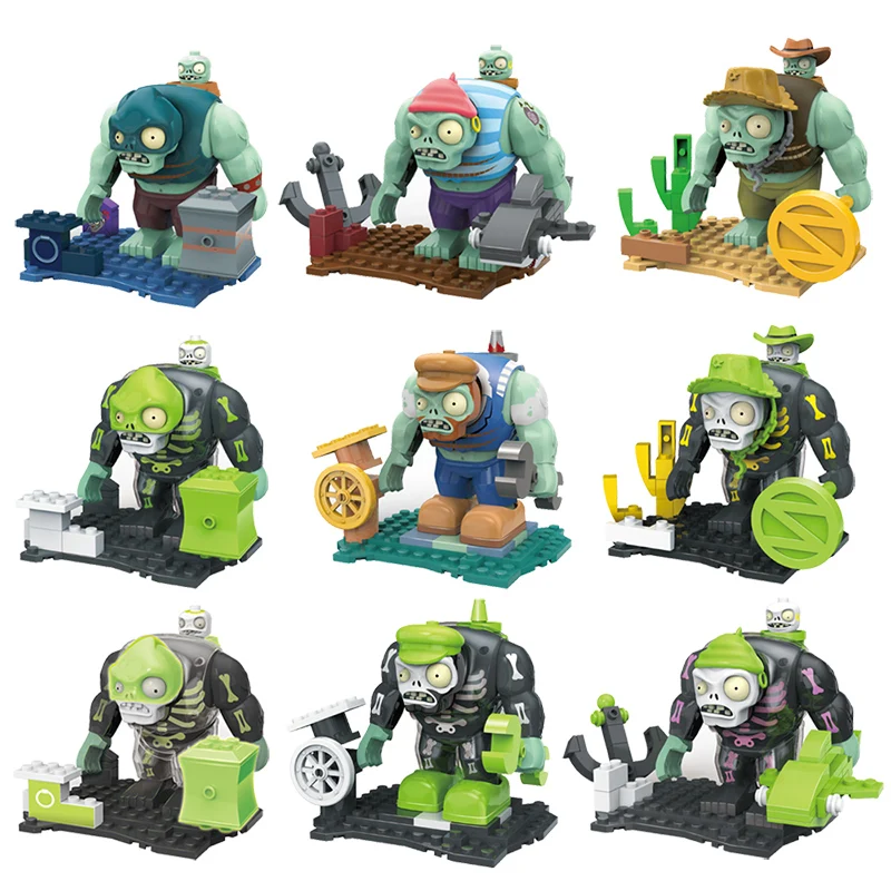 

Plants VS. Zombies 2 Building Block Toy Giant Zombies Dark Giant Pirate Giant Steam Giant Anime Figures Randomly 1Pcs Model Gift