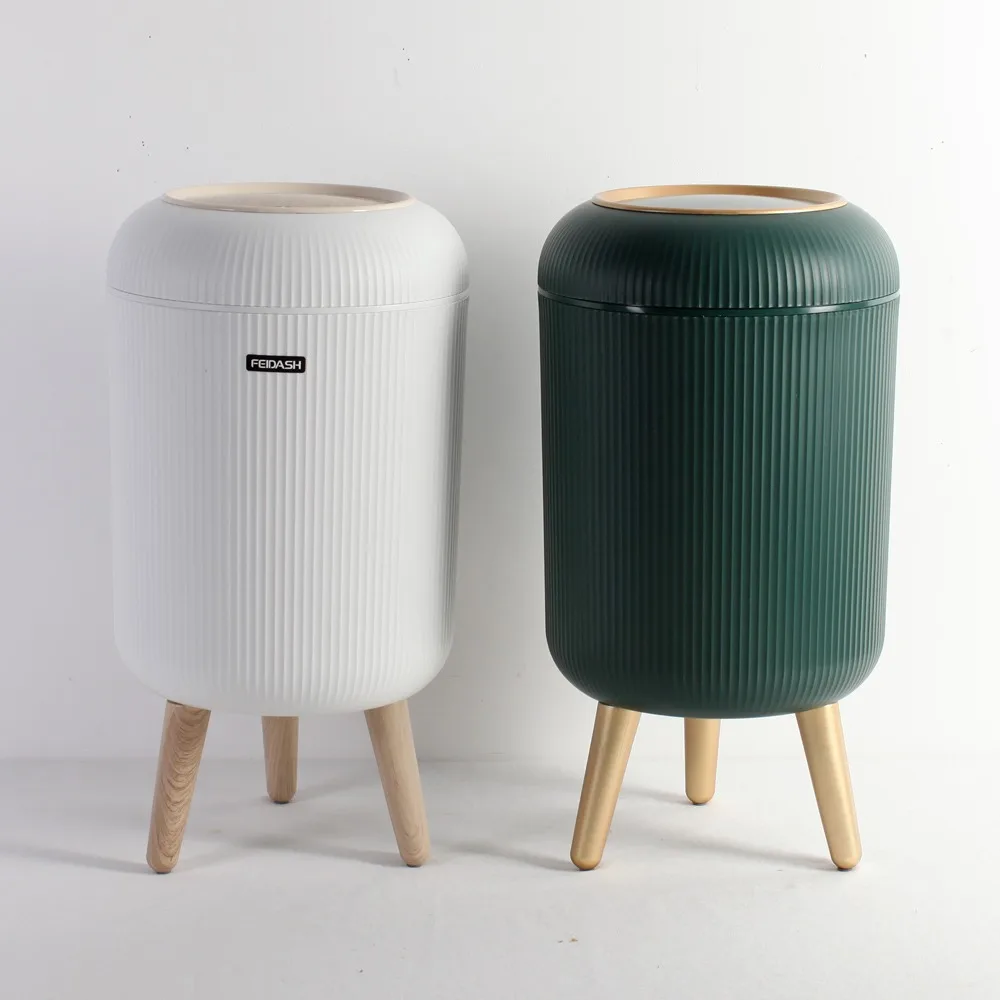 Luxury 10L Kitchen Trash Can Large Capacity Trash Bin Tall Waste Bins Household Cleaning Accessories Trash Can for Livingroom