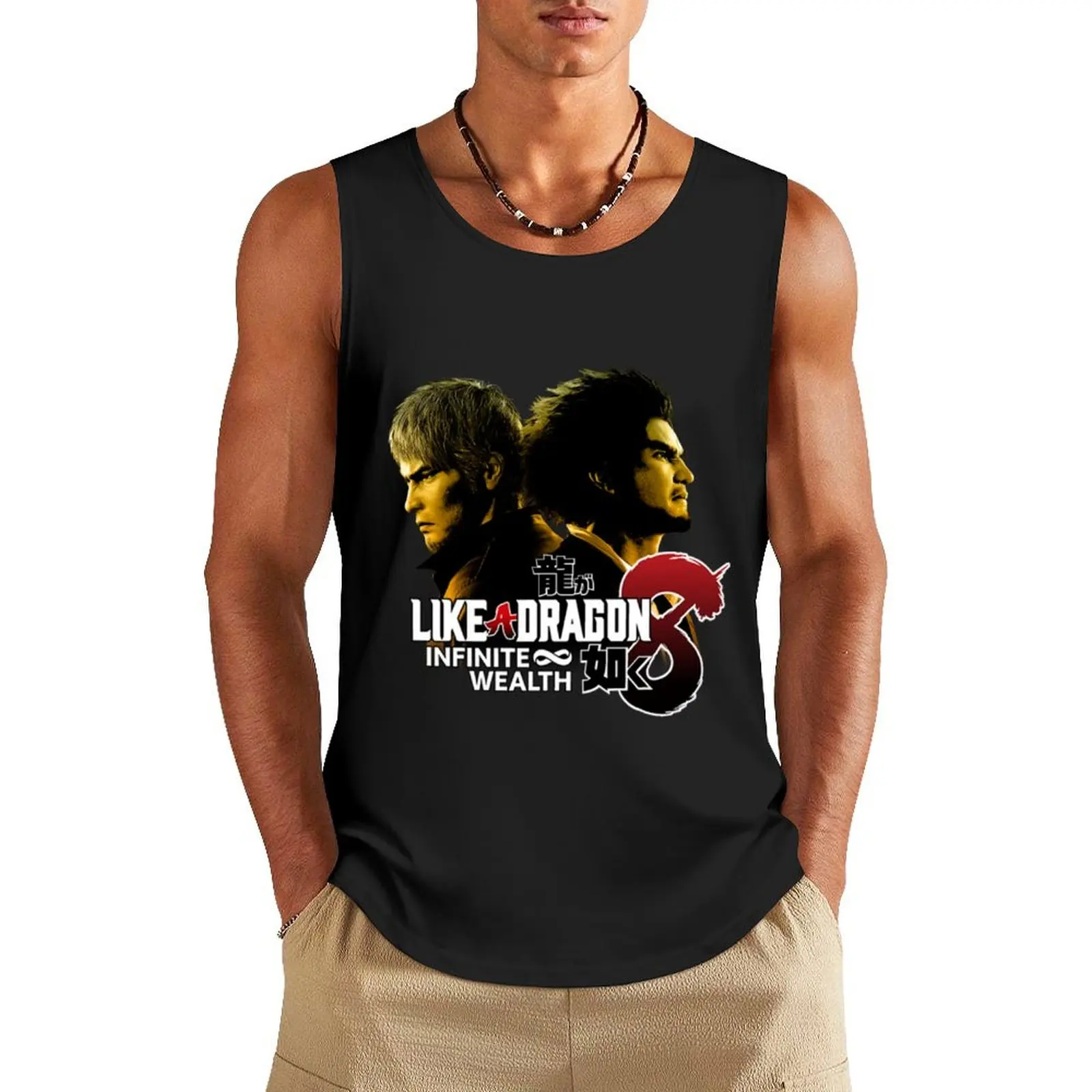 Kazuma Kiryu x Ichiban Kasuga Like a Dragon Infinite Wealth Tank Top gym clothing men sexy clothes men men gym clothing