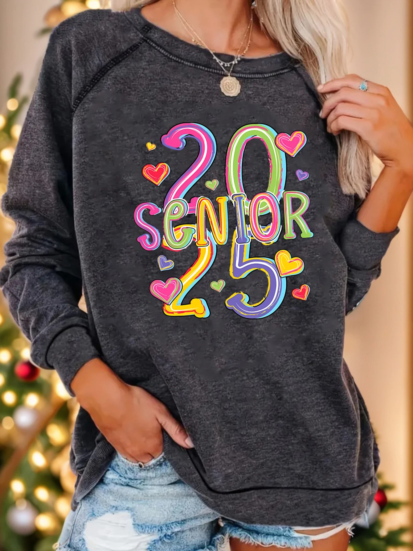 

Fashion creative premium 2025 letter printed sweatshirts round neck casual sweatshirts autumn and spring women's wear