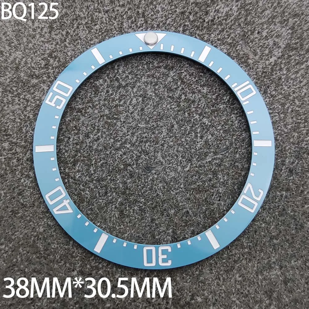 38mm Blue Ceramic Bezel for Men's Automatic Mechanical Watches with 30.5mm Inside Diameter Watch Accessories Replacement Parts