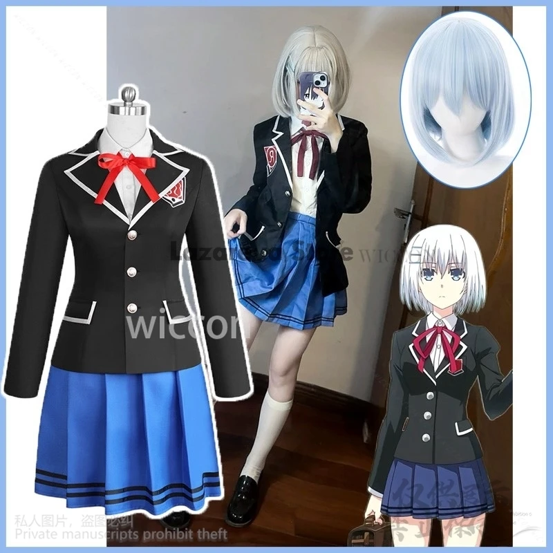 Anime Date Cosplay A Live Tobiichi Origami Costume Wig Japan Korea JK School Uniform Skirt Woman Sexy Lovely Suit Customized Cos