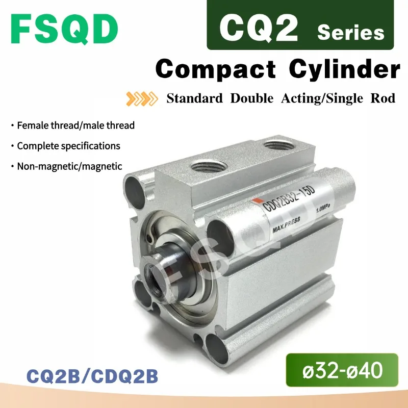 

1pc Compact Cylinder Standard Double Acting CQ2B32 CDQ2B32-20D 5 10 15 20 25 30 35 D DC DZ DCZ DM DMZ DCMZ CQ2 CDQ2B CQ2B Series