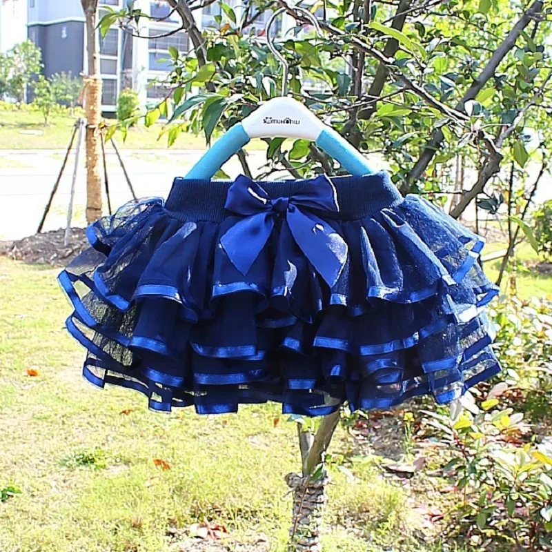 Tutu Skirt Girls Cake Tutu Pettiskirt Dance  Skirt Birthday Princess Ball Gown Children  Clothes 4 Layers Tulle Skirts