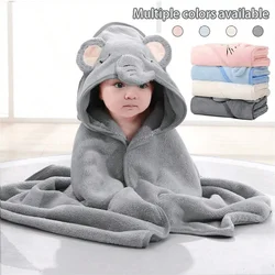 Baby Bathrobe Infant Bath Towel Boy Girl Blankets Swaddle With Hood Cartoon Coral Fleece Towel Blanket Soft Newborn Towel