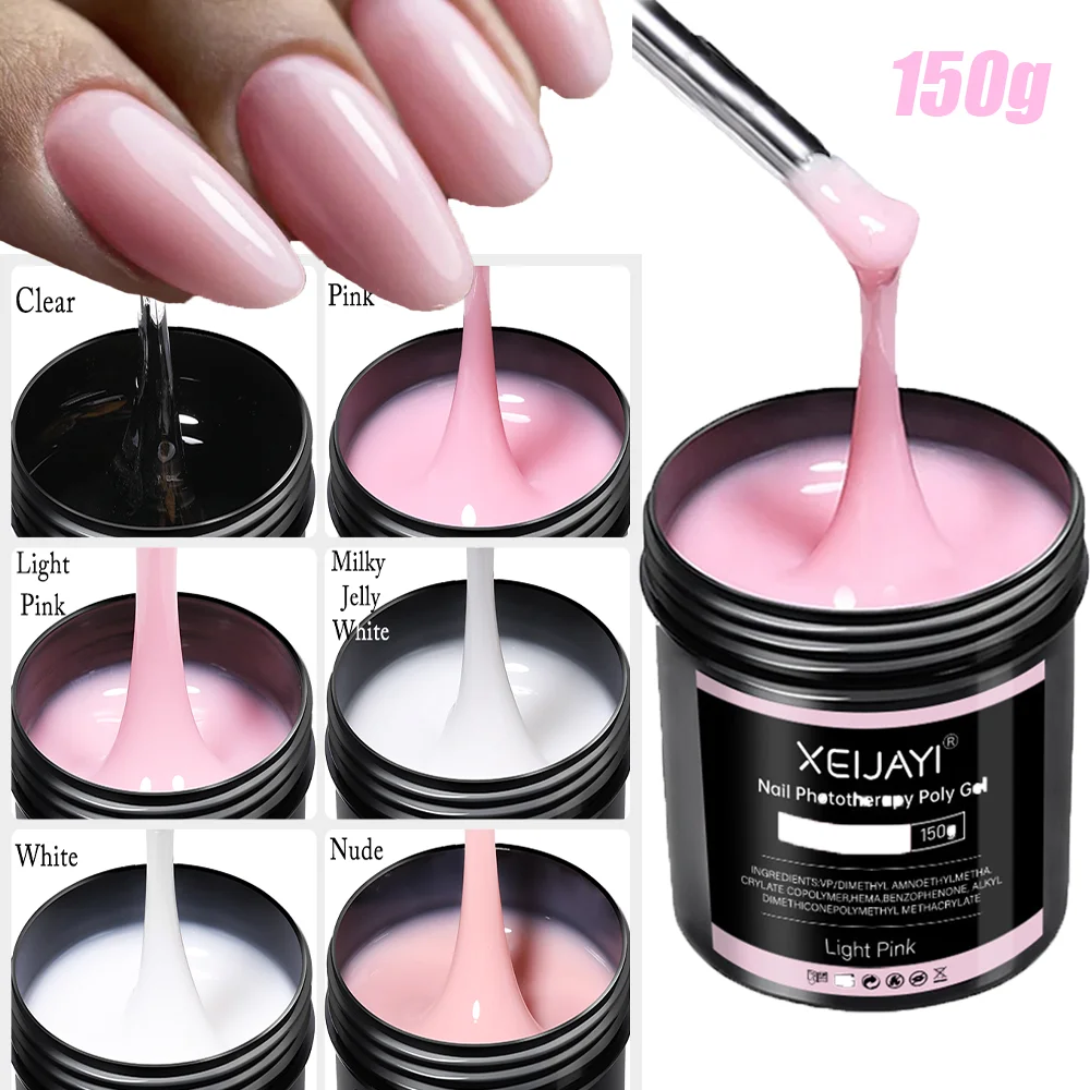 

150g Building Nail Extension Gel Nude Pink/Clear/White UV LED Fast Dry Nail Building Extend Gel French Semi Permanent UV Varnish