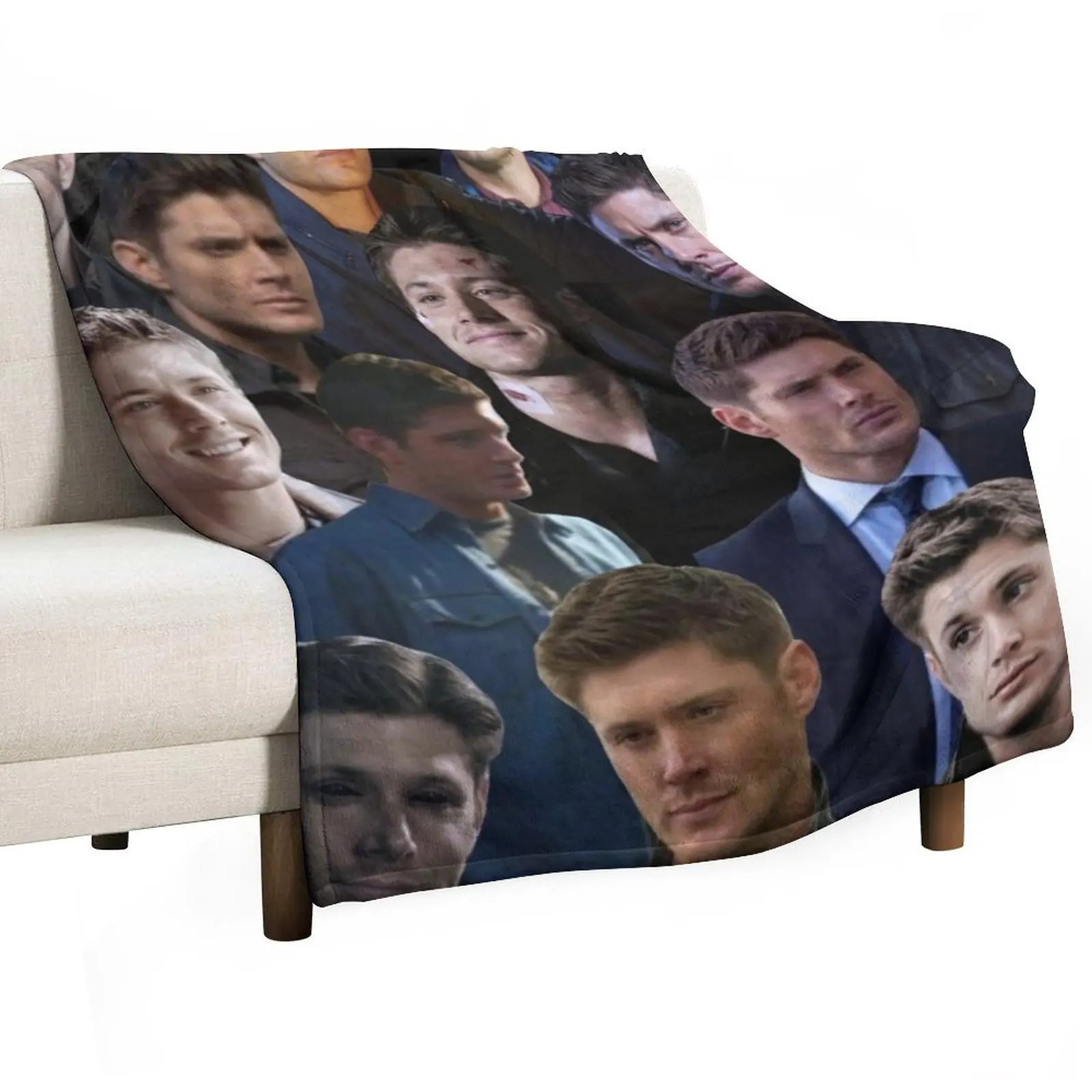 Dean Winchester collage Throw Blanket Luxury Designer Furrys valentine gift ideas Travel Bed linens Cute Plaid Blankets